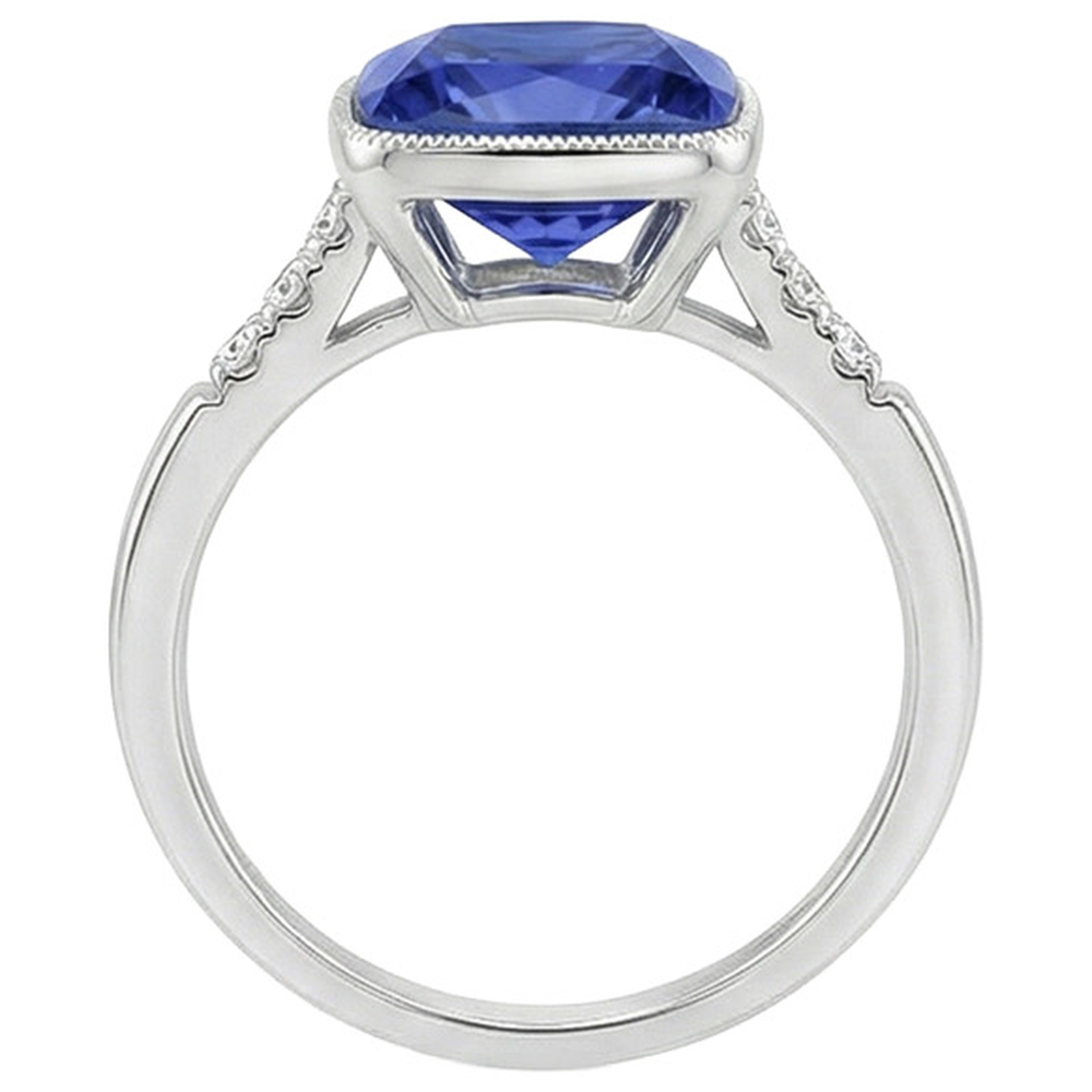 Aus der Erde Abgebauter Natürlicher Diamant und blauer Saphir Vintage Style Ring 6 Karat Edelstein
