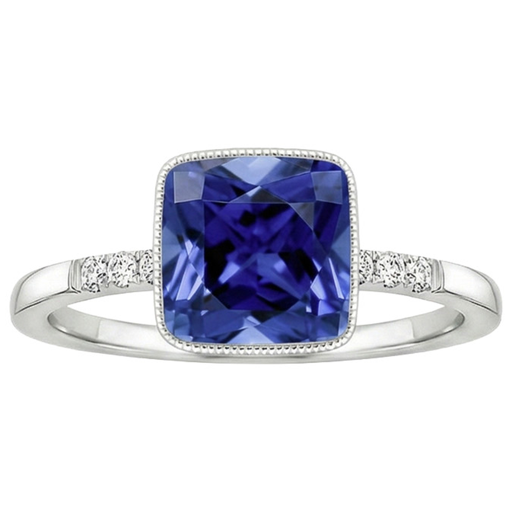 Aus der Erde Abgebauter Natürlicher Diamant und blauer Saphir Vintage Style Ring 6 Karat Edelstein