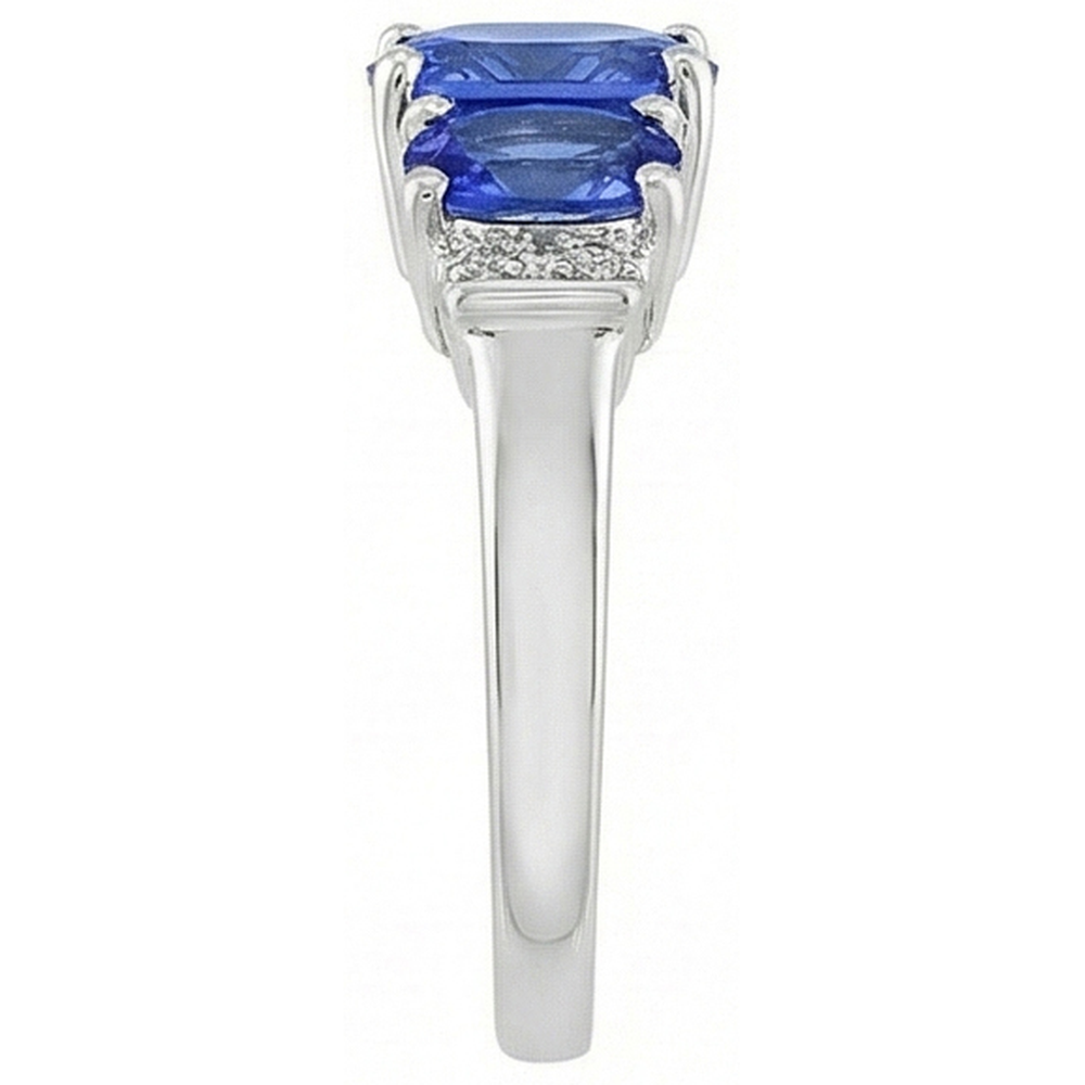 Aus der Erde Abgebauter Natürlicher Diamanten Ceylon Saphir 5,26 Karat Ehering Gold Weiß 14K