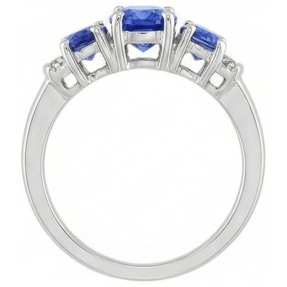 Aus der Erde Abgebauter Natürlicher Diamanten Ceylon Saphir 5,26 Karat Ehering Gold Weiß 14K
