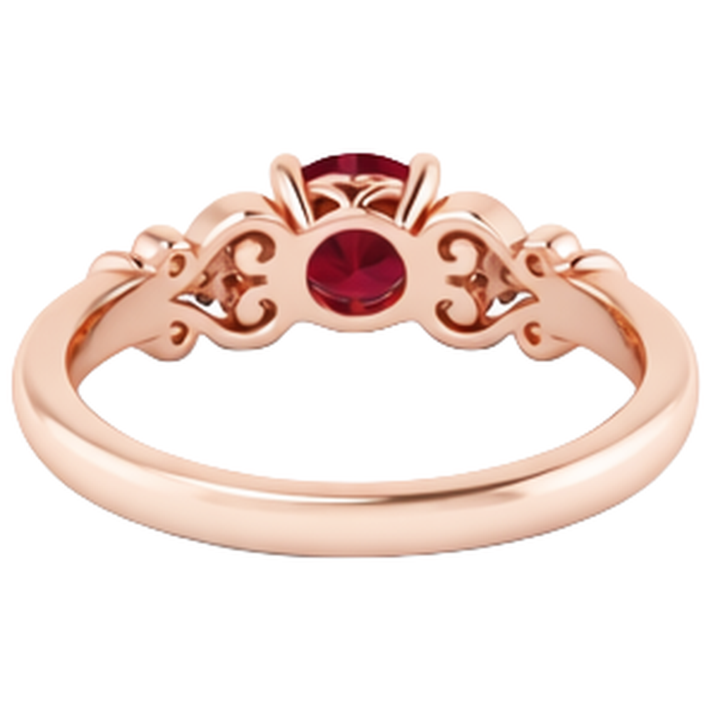 Aus der Erde Abgebauter Natürlicher Diamantring 1.10 Karat Burma Rubin Antik-Stil Roségold 14K
