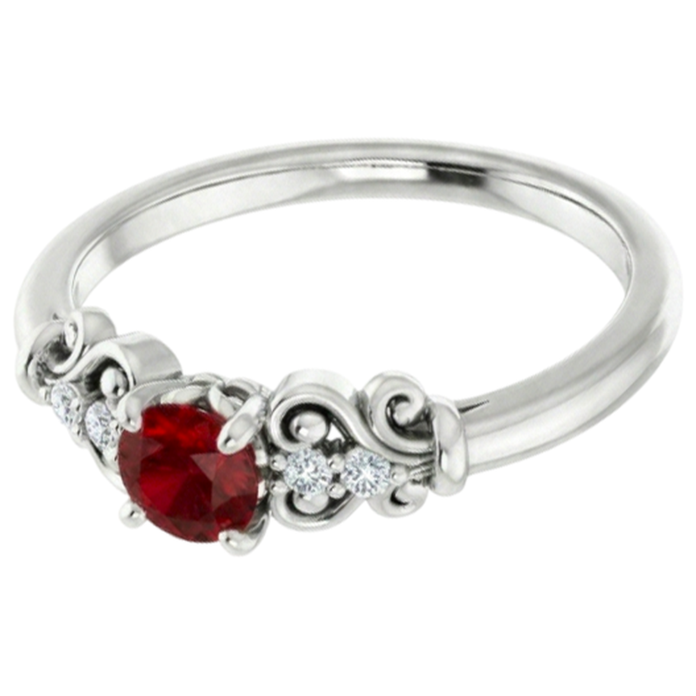 Aus der Erde Abgebauter Natürlicher Diamantring 1,10 Karat Rubinschmuck im antiken Stil