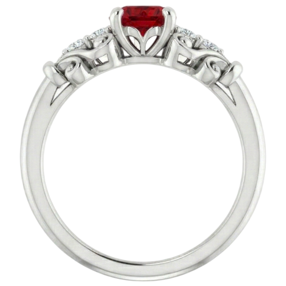 Aus der Erde Abgebauter Natürlicher Diamantring 1,10 Karat Rubinschmuck im antiken Stil