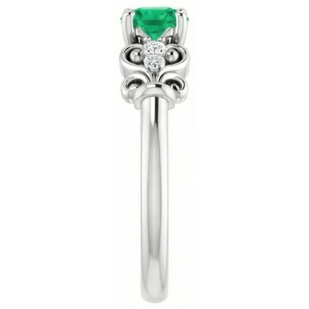 Aus der Erde Abgebauter Natürlicher Diamantring 1,10 Karat grüner Smaragd Vintage Style Schmuck
