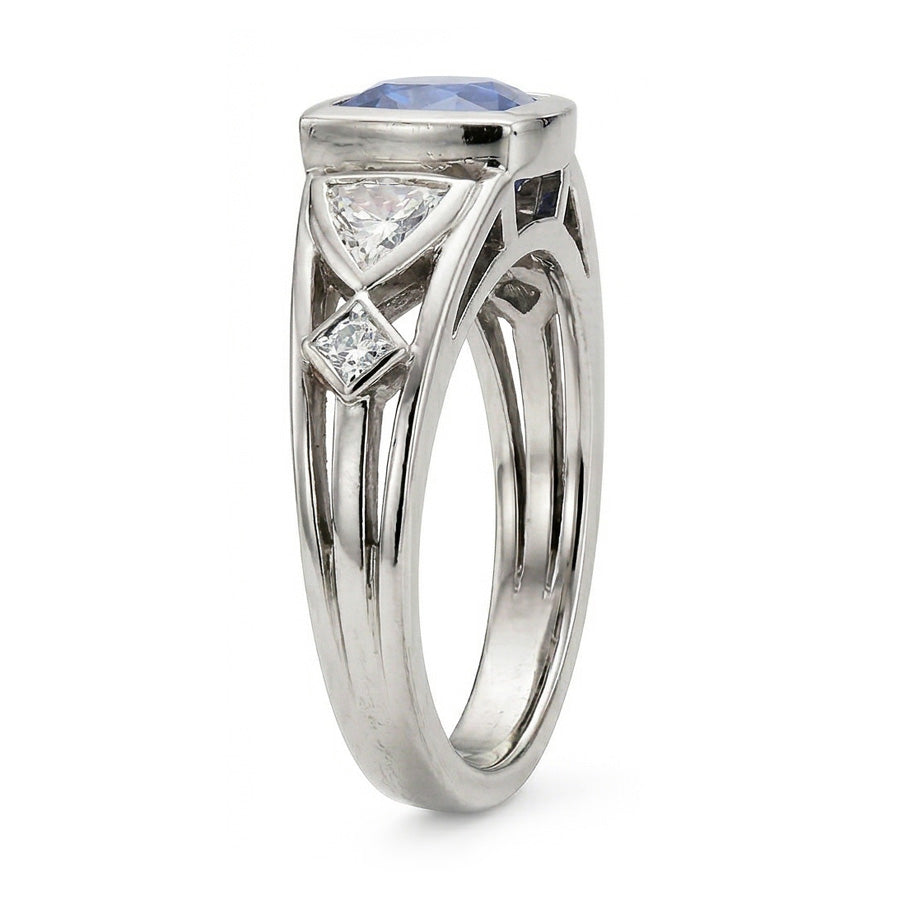 echter princess diamant 2.50Karat ring Profilansicht