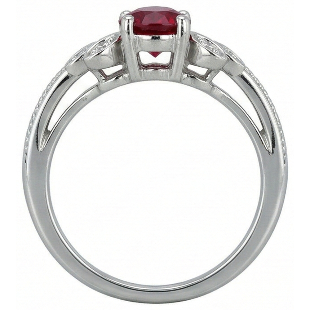 echter round rubin 1Karat ring Band Detail