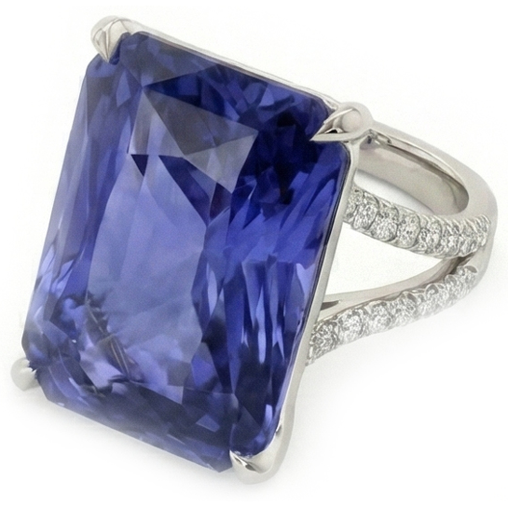 echter round diamant 7.50Karat ring Draufsicht
