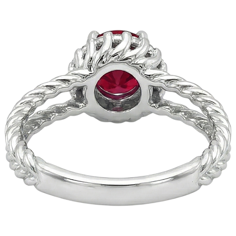 Aus der Erde Abgebauter Natürlicher Diamantring Rubin und Aus der Erde Abgebauter Natürlicher Diamanten 2 Karat Weißgold 14K Schmuck