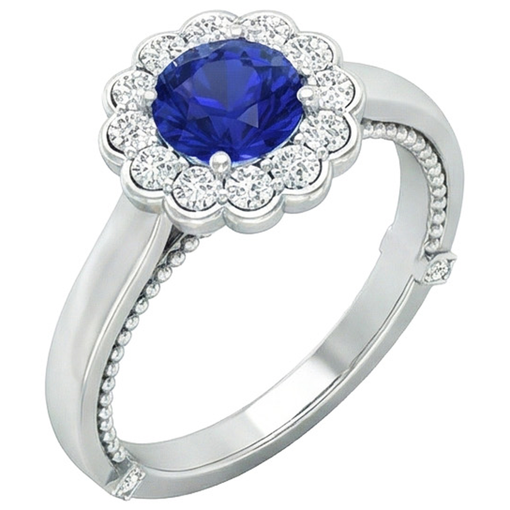 echter round diamant 2.50Karat ring Draufsicht