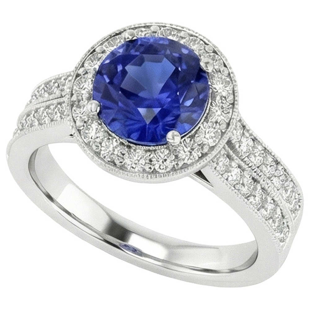 echter round diamant 6Karat ring Vorderansicht