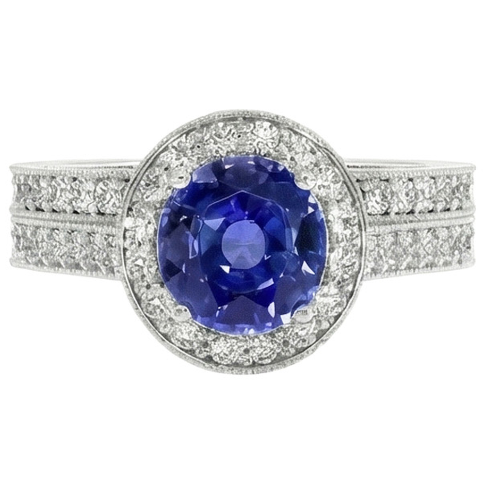 echter round diamant 6Karat ring Seitenansicht