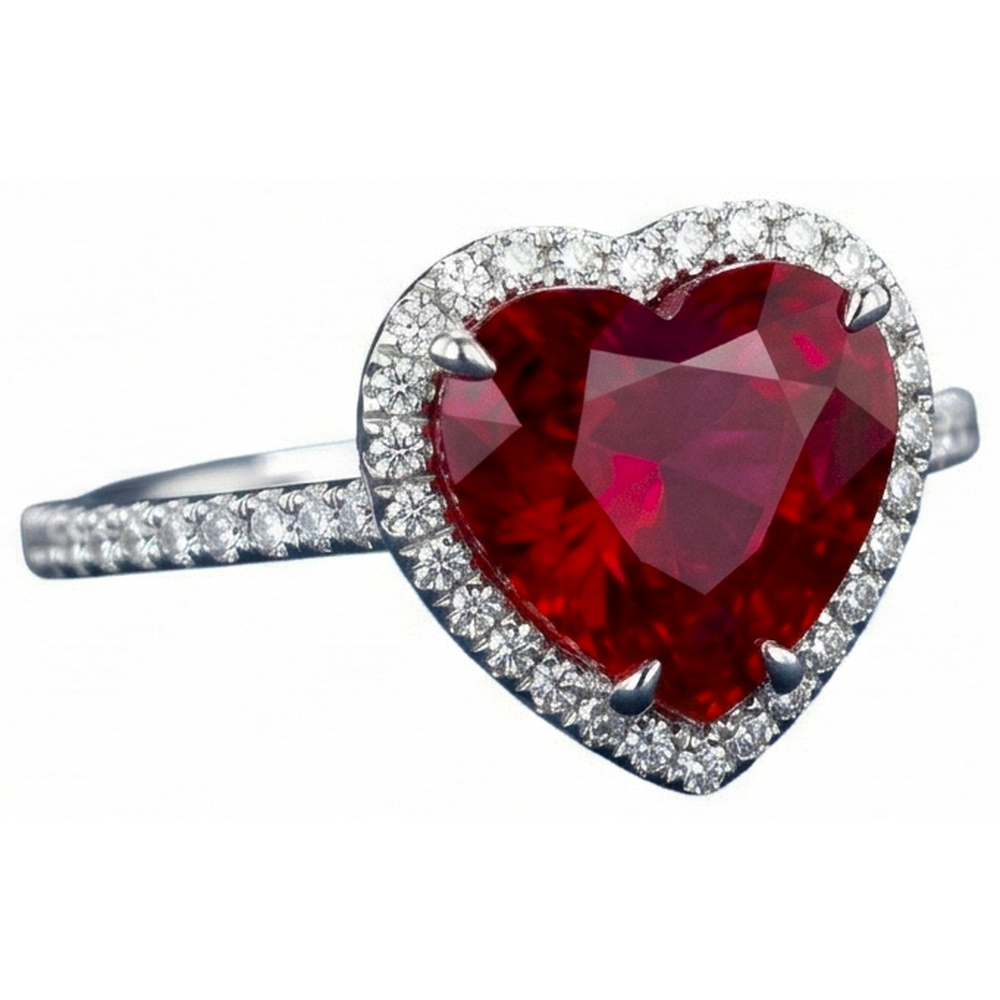 echter round rubin 5.35Karat ring Draufsicht