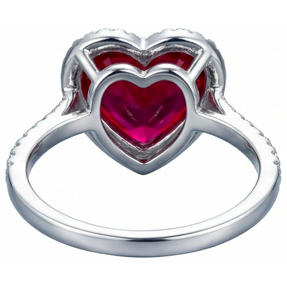 echter round rubin 5.35Karat ring auf Weiß
