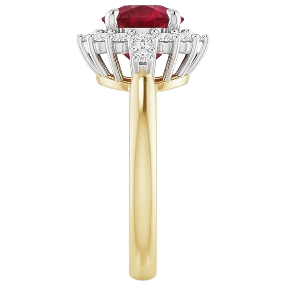 echter round rubin 1.50Karat ring Dreiviertelansicht