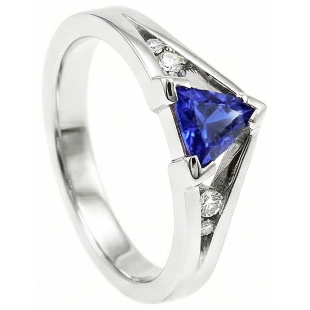 echter trillion diamant 1.25Karat ring Vorderansicht