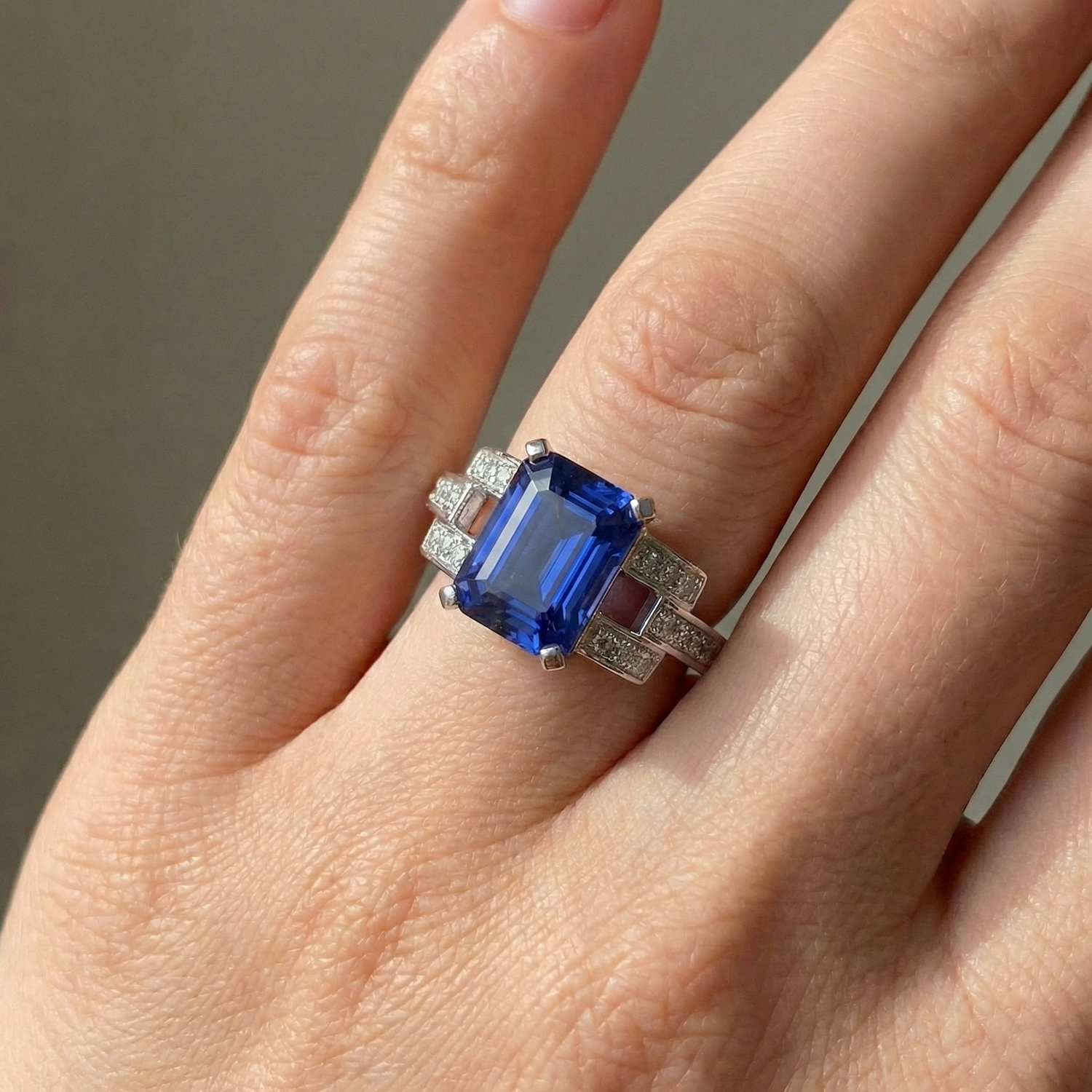 echter round diamant 4Karat ring mit Diamantbesatz