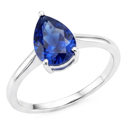 Authentischer Royalblauer Saphir Schmuckstein-Ring – 14K