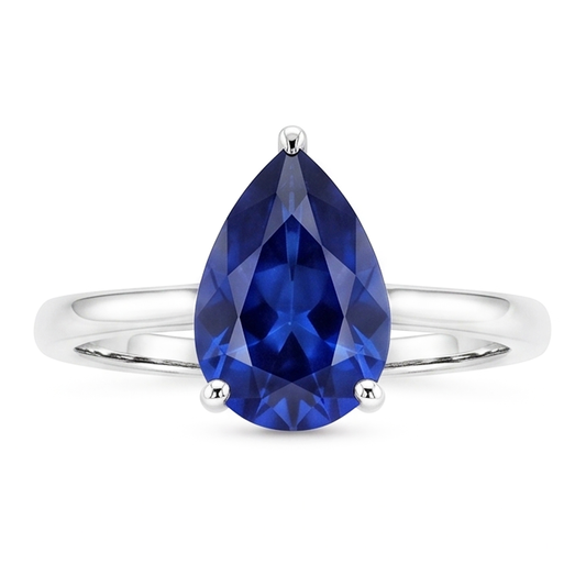Authentischer Royalblauer Saphir Schmuckstein-Ring – 14K