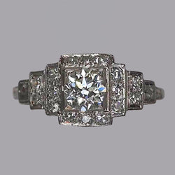 Old Mine Cut Edler Diamant Schmuck in 14K Weißgold – 1 Karat
