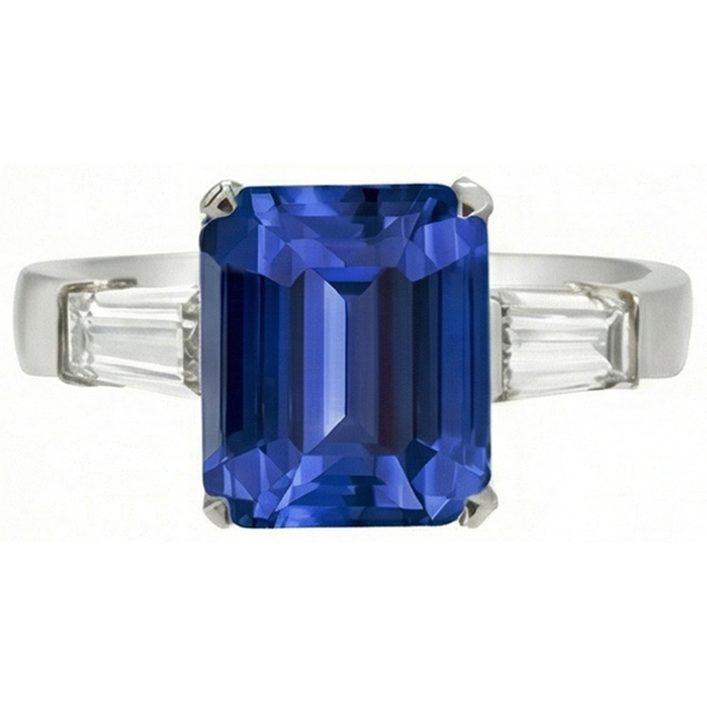 echter baguette diamant 3.50Karat ring Detailansicht