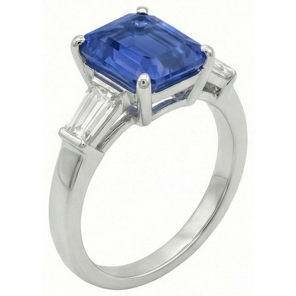 echter baguette diamant 3.50Karat ring Seitenansicht