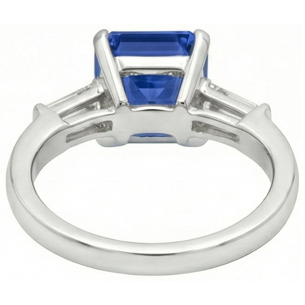 echter baguette diamant 3.50Karat ring auf Weiß