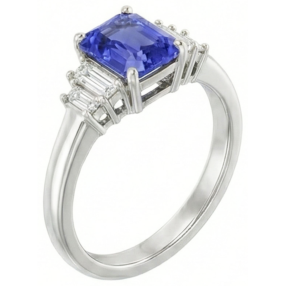 echter baguette diamant 2.50Karat ring Detailansicht