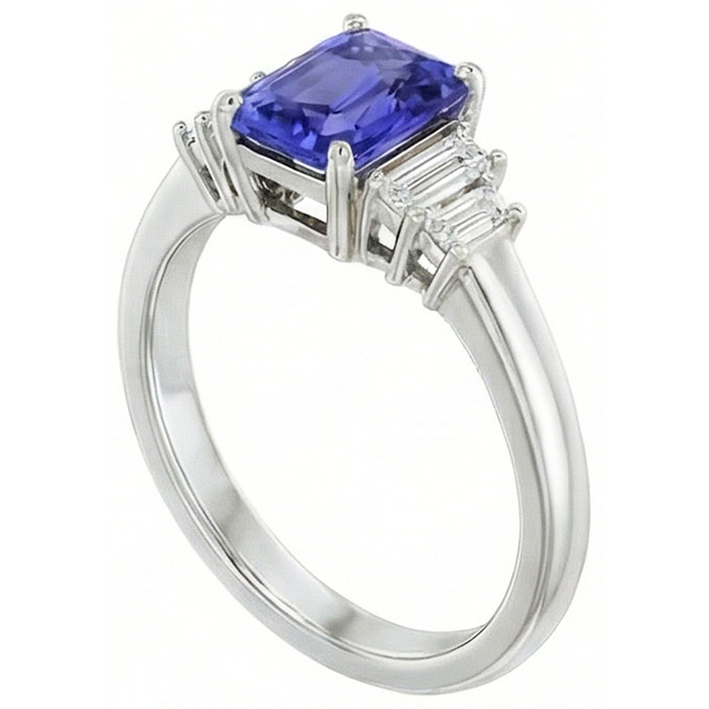 echter baguette diamant 2.50Karat ring Draufsicht