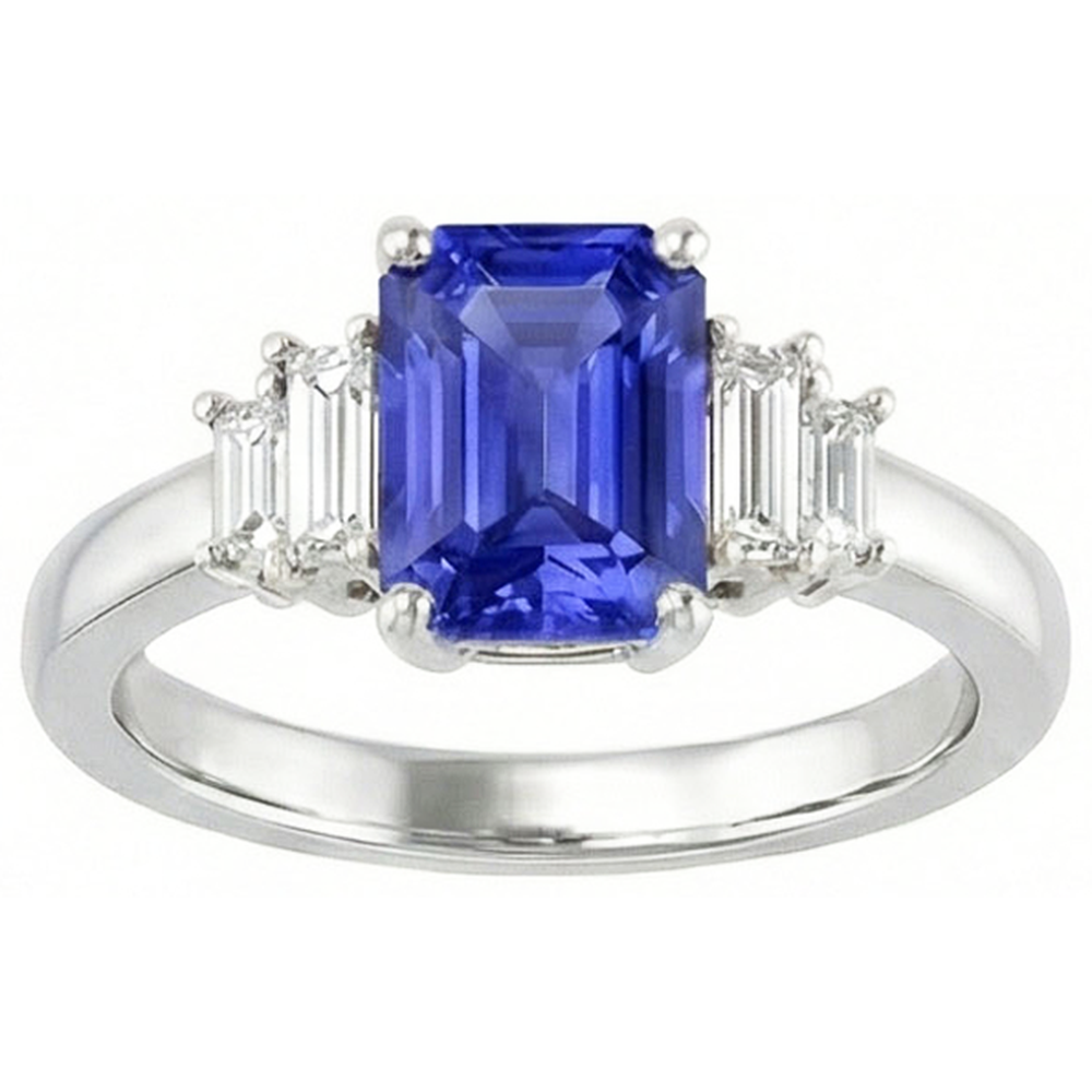 echter baguette diamant 2.50Karat ring Vorderansicht