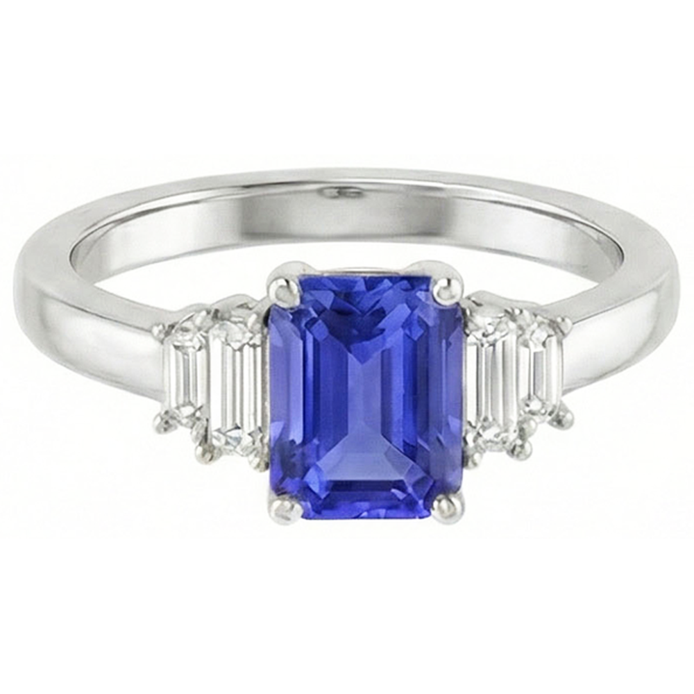 echter baguette diamant 2.50Karat ring Seitenansicht