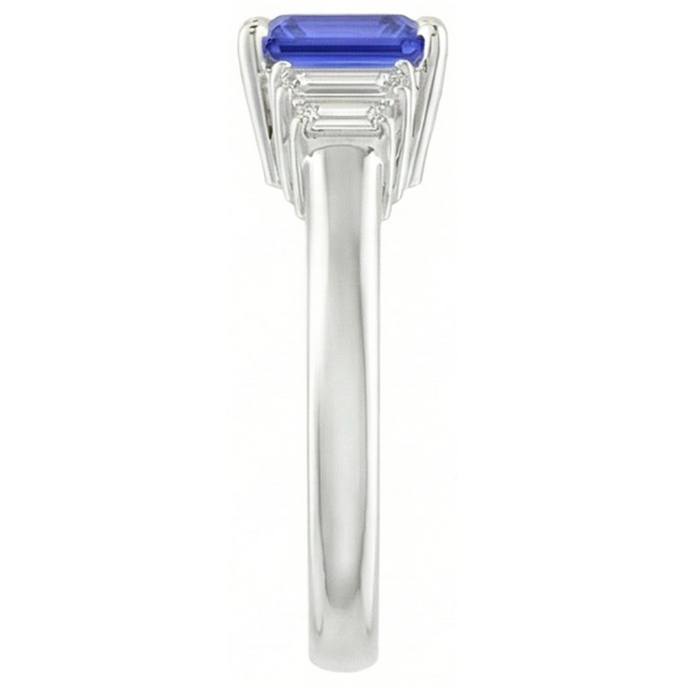 echter baguette diamant 2.50Karat ring Profilansicht