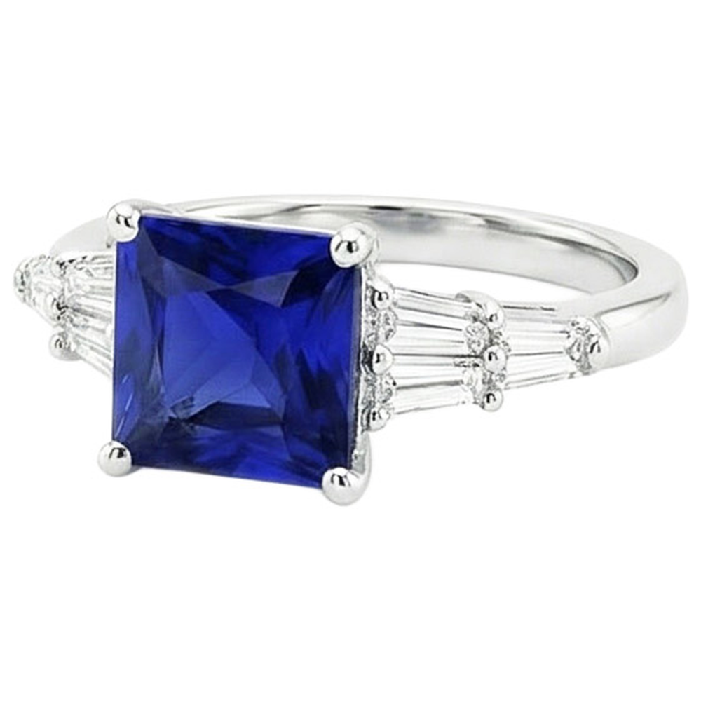 echter baguette diamant 5.50Karat ring auf Weiß