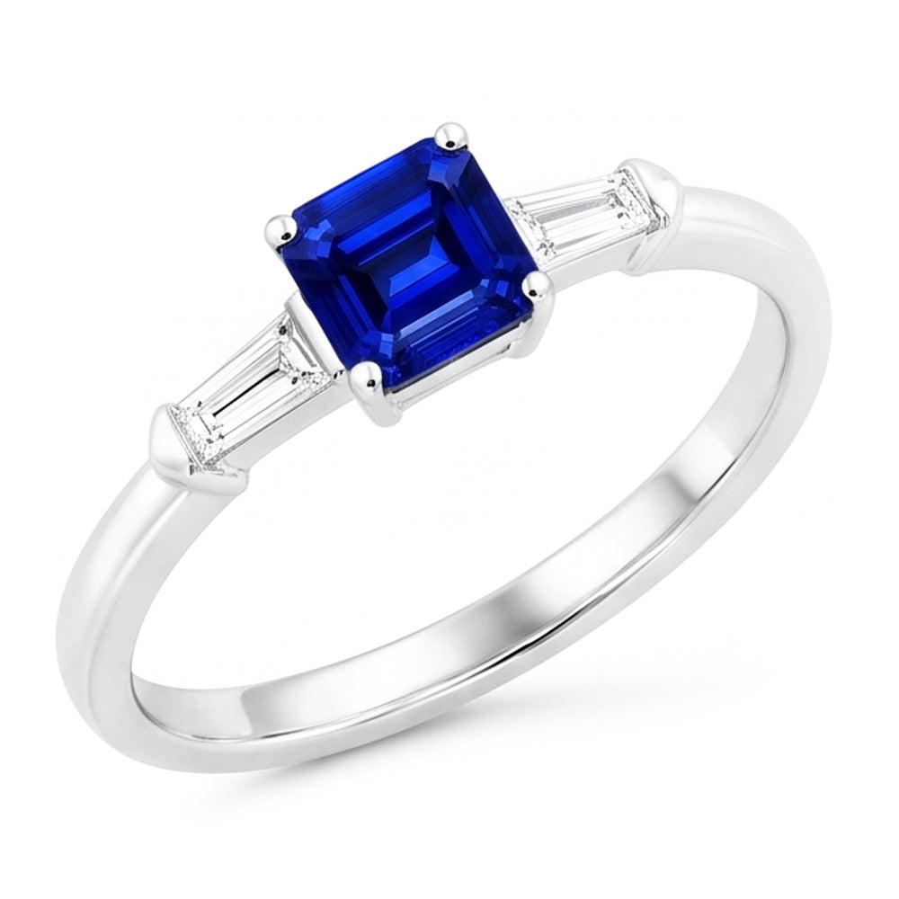 Baguette Natürlicher Diamant ( nicht im Labor gezüchtet ) Drei Stein Smaragdförmiger Ring 1,25 Karat