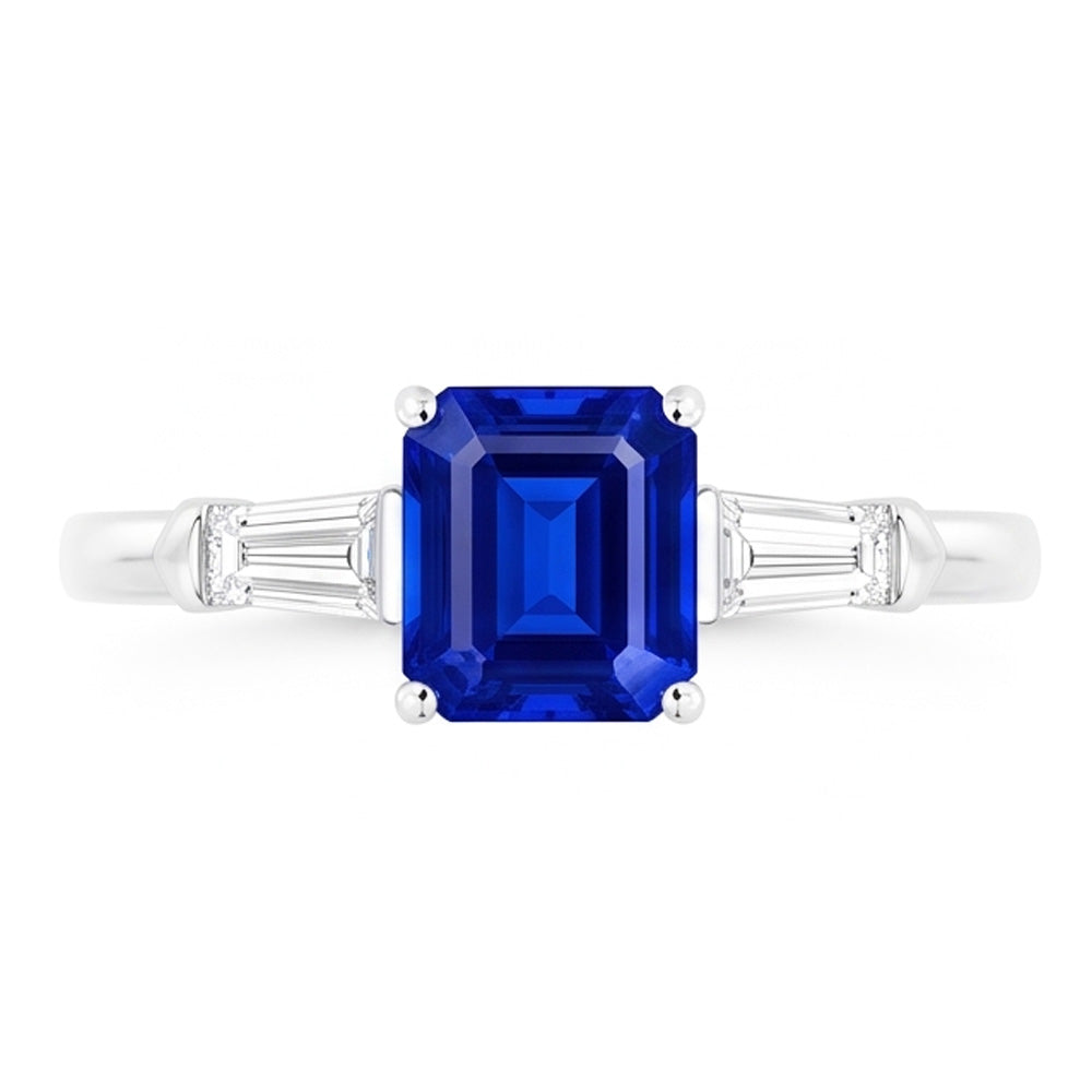 Baguette Natürlicher Diamant ( nicht im Labor gezüchtet ) Drei Stein Smaragdförmiger Ring 1,25 Karat