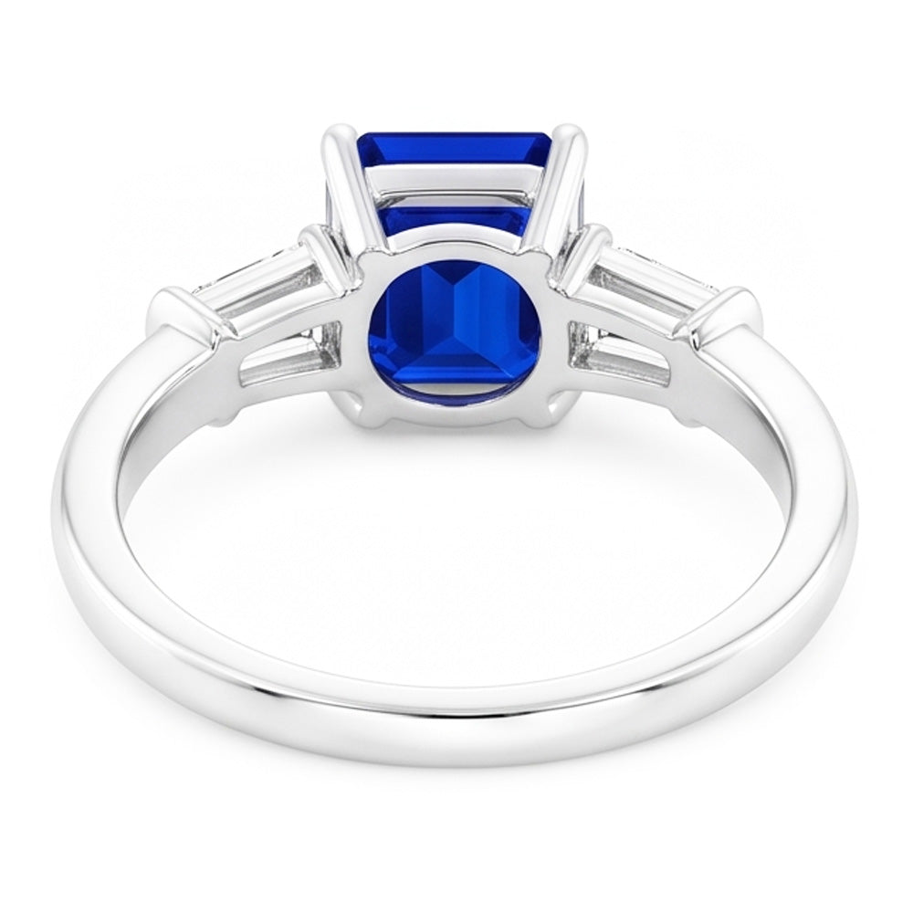 Baguette Natürlicher Diamant ( nicht im Labor gezüchtet ) Drei Stein Smaragdförmiger Ring 1,25 Karat