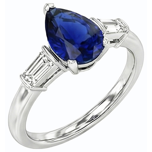 echter baguette diamant 2.50Karat ring Vorderansicht