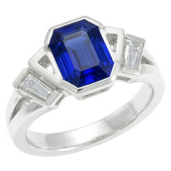 Baguette Natürlicher Diamant ( nicht im Labor gezüchtet ) Jubiläumsring Smaragd Saphir Schmuck 2,50 Karat