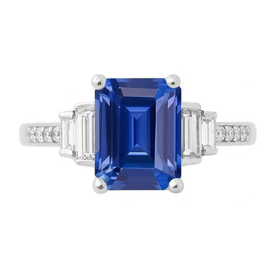 echter baguette diamant 3.50Karat ring Seitenansicht