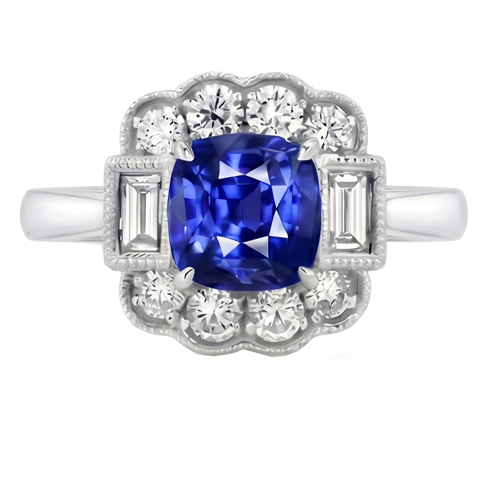 echter baguette diamant 2.50Karat ring Seitenansicht