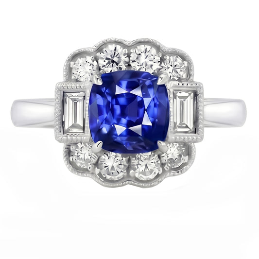 echter baguette diamant 2.50Karat ring Seitenansicht