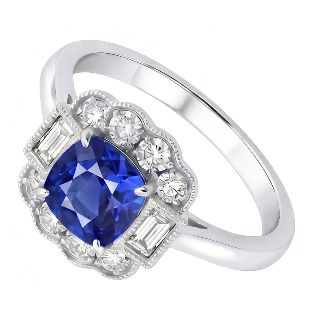 echter baguette diamant 2.50Karat ring Draufsicht