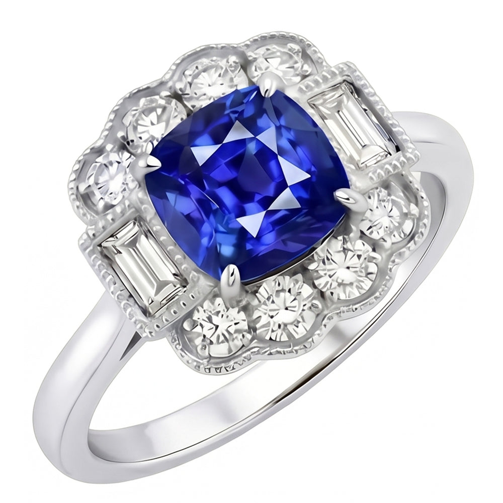 echter baguette diamant 2.50Karat ring Vorderansicht