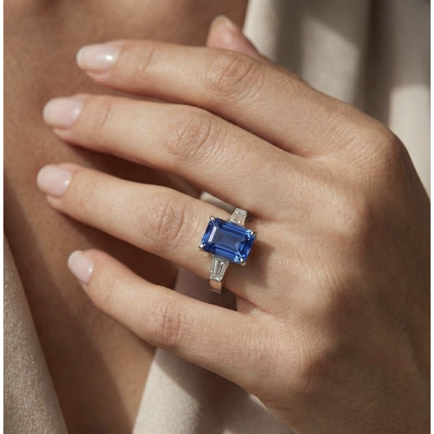 echter baguette diamant 3.50Karat ring mit Diamantbesatz