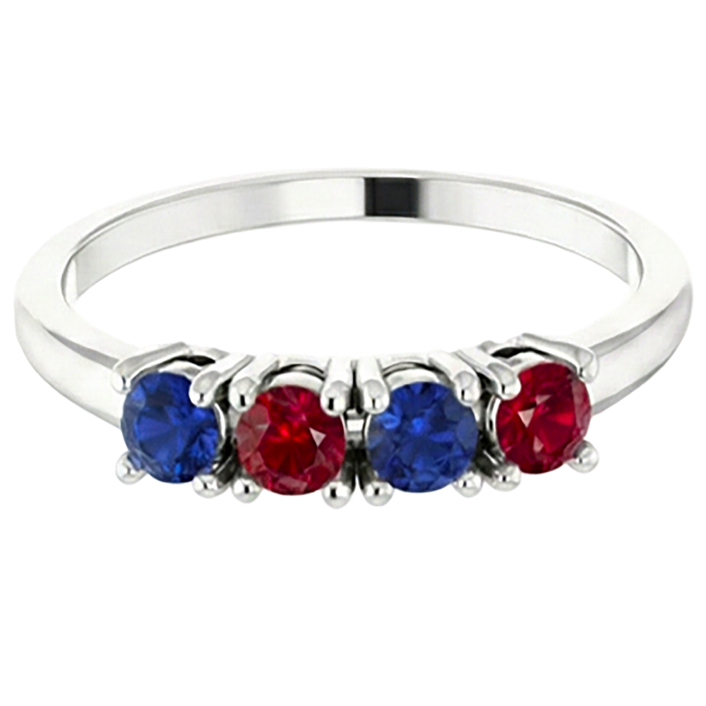 echter round rubin 0.80Karat memoire-ring Seitenansicht