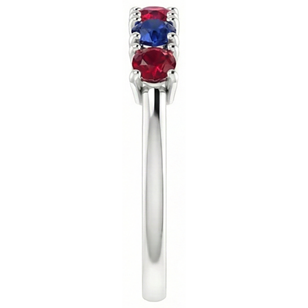 echter round rubin 0.80Karat memoire-ring Draufsicht
