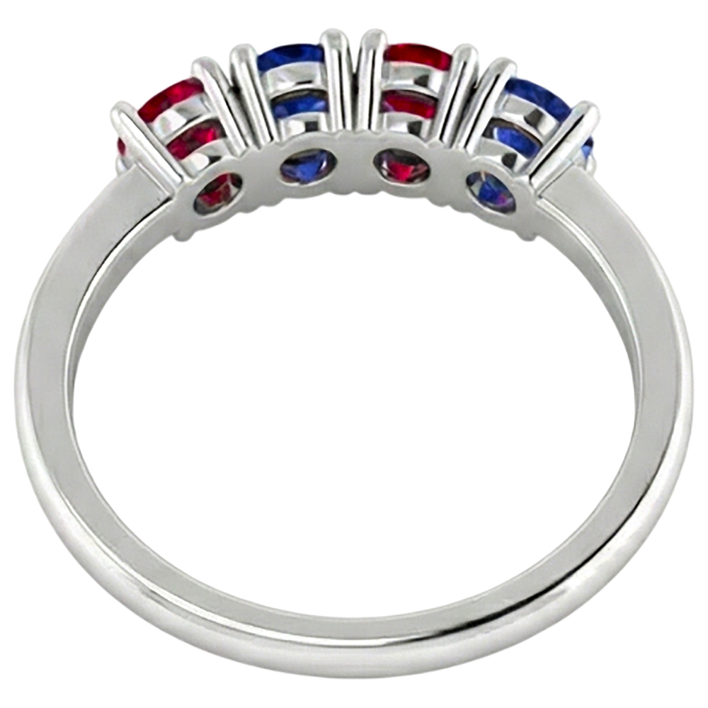 echter round rubin 0.80Karat memoire-ring Profilansicht
