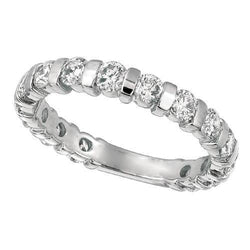 Bar-Fassung 1,80 Karat runder Echt Aus der Erde Abgebauter Natürlicher Diamant-Jubiläumsband-Schmuck
