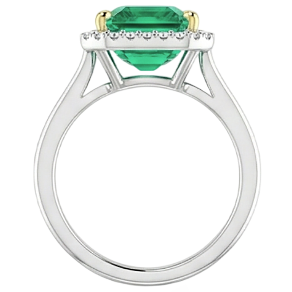 Handgemachter Schmuckstein-Ring 4 Karat – Draufsicht