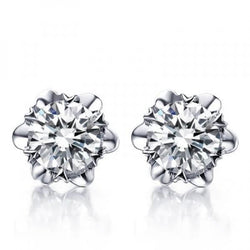 Beautiful Runden Shape Echt Diamant Stud Earring 3 Carat White Gold 14K