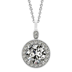 Antik-Kissen-Schliff Edler Diamant Halo in 14 Karat Weißgold